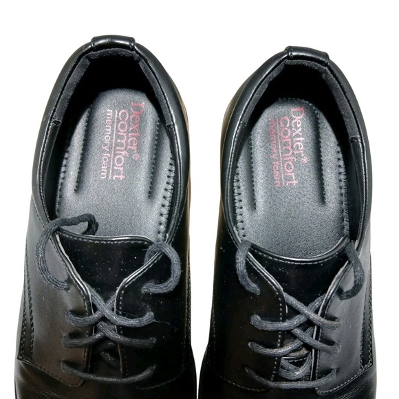 Dexter Comfort Mens Black Cap Toe Memory Foam Lace Up Oxford Dress Shoes main image 10